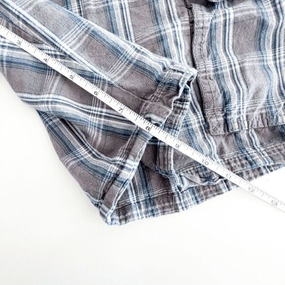 Burnside Mens Cargo Shorts Side Pockets Plaid Blue Gray Size 36 - Picture 8 of 9